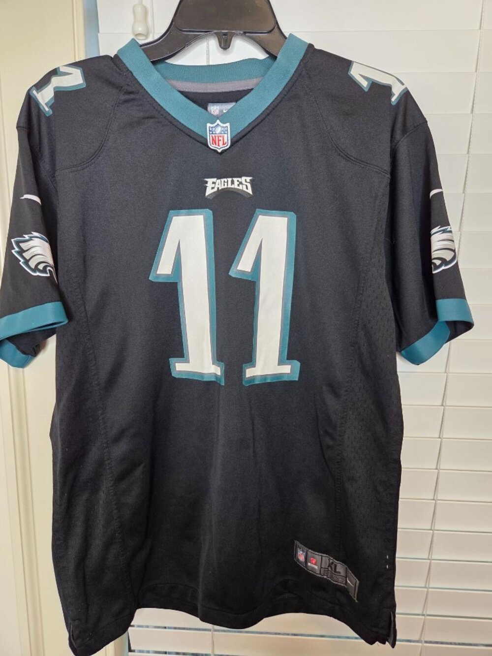 Nike NFL Eagles Carson Wentz #11 Jersey XL Black Teal Authentic On Field Mens Ap